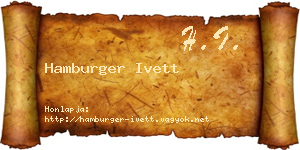 Hamburger Ivett névjegykártya